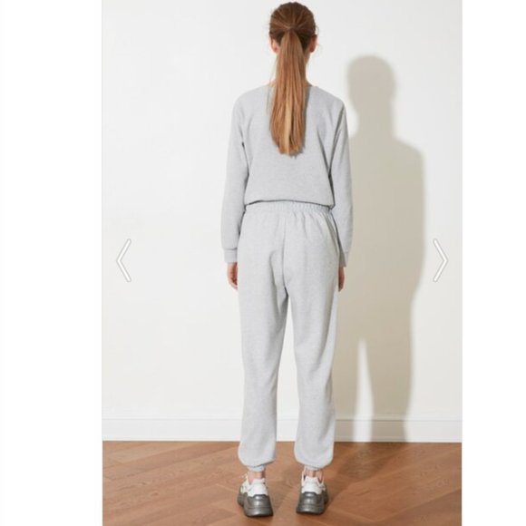 Gray Comfort Basic Knitted Sweatpants - Picture 8 of 10